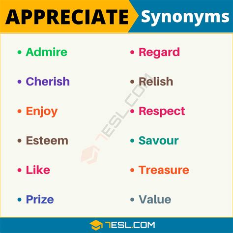 100 Synonyms For Appreciate With Meanings And Examples
