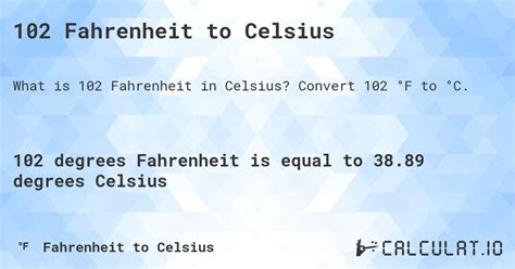Convert 102-Degree Fahrenheit to Celsius Effortlessly: A Precise Guide