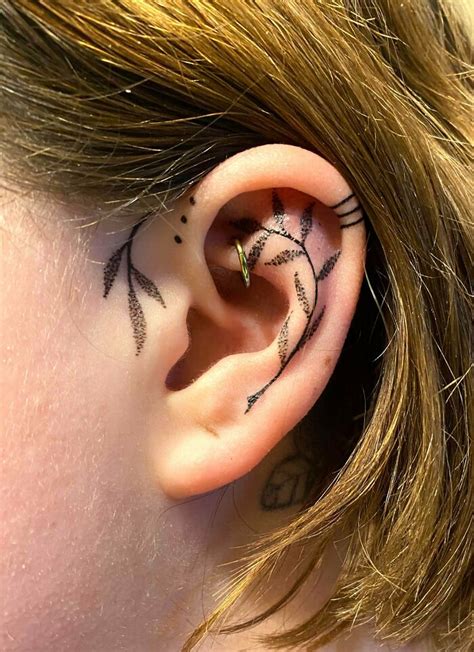 111 Ear Tattoo Ideas That Go From Subtle To Wild Bored Panda