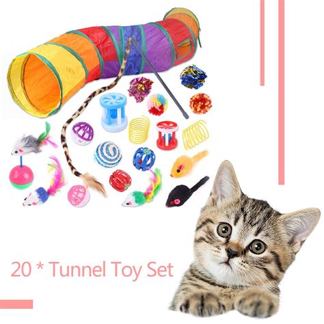 20Pcs Collapsible Cat Tunnel Toys Kit Cat Teaser F Vicedeal