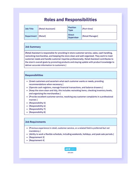 3 Free Roles And Responsibilities Templates Word Excel Aihr