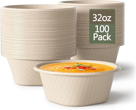 32 Ounce Large Paper Bowls Disposable Soup Bowls Disposable Heavy Duty