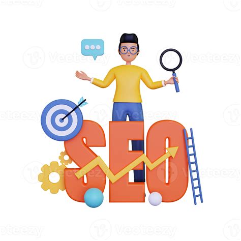 3D Man Doing Search Engine Optimization Illustration 10872647 Png