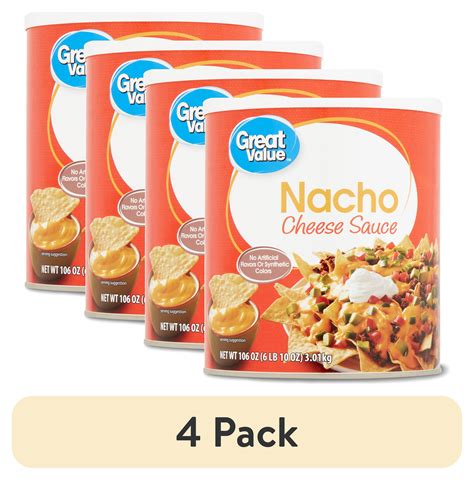 4 Pack Great Value Nacho Cheese Sauce Shelf Stable 106 Oz Can