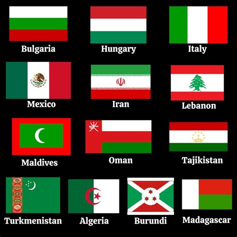 5 Countries With Green Red White And Black Flags Eggradients Com