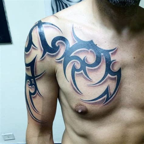 50 Tribal Chest Tattoos For Men Masculine Design Ideas