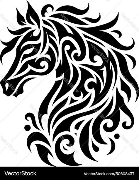 50 Tribal Horse Head Tattoo Silhouette Stock Illustrations Royalty