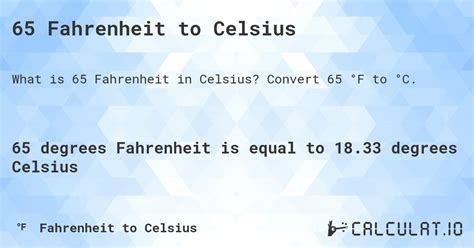 Convert 65 Fahrenheit to Celsius Easily: Simple Temperature Guide
