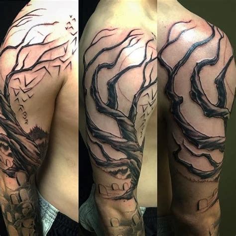 75 Tree Sleeve Tattoo Designs For Men Ink Ideas With Branches