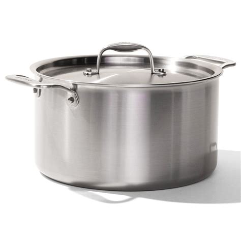 8 Quart Stock Pot Even Heat Stainless Steel See Through Lid Pyle Usa