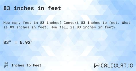 83 Inches to Feet Conversion Explained Simply!