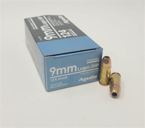 9Mm Luger 124 Grain Jacketed Hollow Point Aguila Ammunition