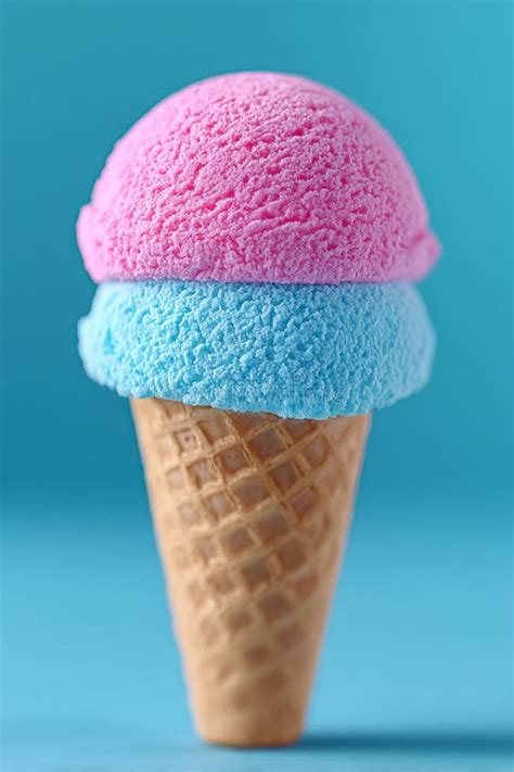 A Close Up Photo Of A Neon Pink And Blue Bubblegum Ice Cream Cone A Close Up Photo Of A Neon Pink And Blue Bubblegum Ice Cream Cone