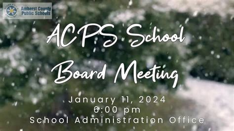 Acps School Board Meeting
