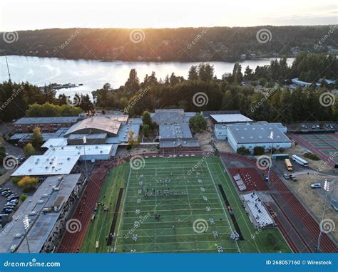 Aerial View Of The Court In Peninsula High School Gig Harbor Editorial Aerial View Of The Court In Peninsula High School Gig Harbor Editorial