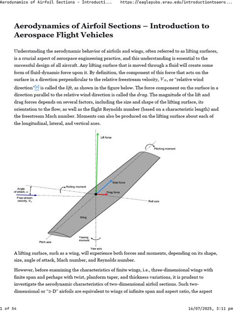 Aerodynamics Of Airfoil Sections Introduction To Aerospace Flight Vehicles