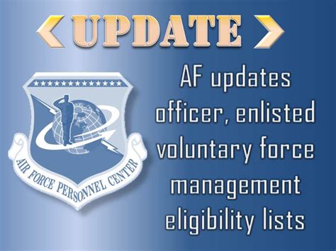Af Updates Officer Enlisted Voluntary Force Management Eligibility Lists Joint Base San Antonio News