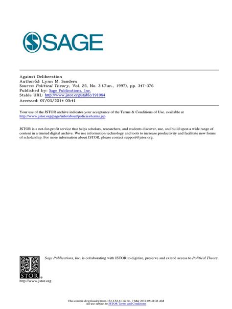 Against Deliberation Sanders Vs Quick-Decision Frameworks