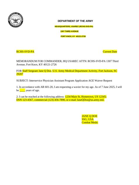 Age Waiver Example 1 Pdf