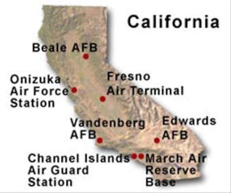Air Bases California Map Locations Of Dod Installations In California Air Bases California Map Locations Of Dod Installations In California