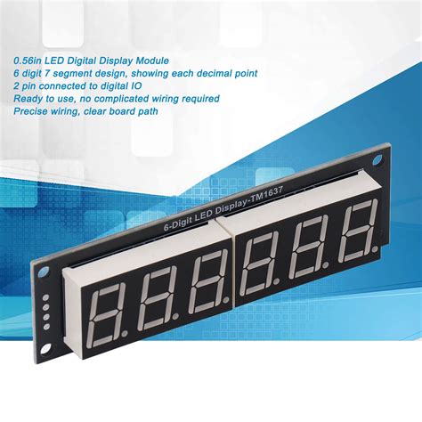 Amazon Com 6 Digit 7 Segment Display Module Led Display Digital Tube Module Tm1637 Driver Tube Clock Display With Pin Header 5V Industrial Scientific Amazon Com 6 Digit 7 Segment Display Module Led Display Digital Tube Module Tm1637 Driver Tube Clock Display With Pin Header 5V Industrial Scientific