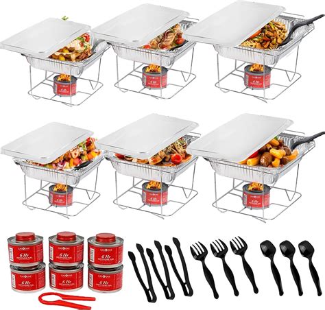 Amazon Com Alpha Living 6 Pack Disposable Chafing Dish Buffet Set