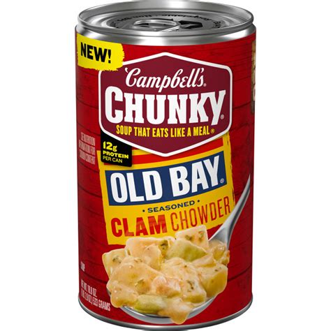 Amazon Com Campbell S Chunky Soup Old Bay Seasoned Clam Chowder 18 8 Oz Can Case Of 12 Everything Else