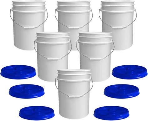 Amazon Com Epackagesupply 5 Gallon White Bucket With Blue Gamma Seal Screw On Airtight Lid Made In Usa Food Grade Heavy Duty Hpde Plastic Durable 90 Mil Pail Easy Amazon Com Epackagesupply 5 Gallon White Bucket With Blue Gamma Seal Screw On Airtight Lid Made In Usa Food Grade Heavy Duty Hpde Plastic Durable 90 Mil Pail Easy
