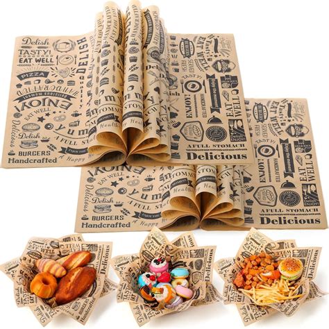 Amazon Com Ireer 200 Pcs Deli Paper Sheets 15 X 15 Inches Food Word