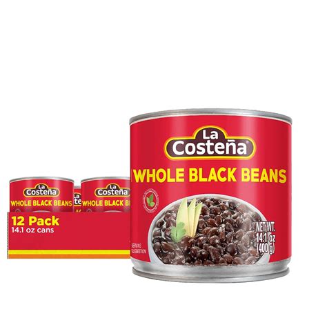 Amazon Com La Coste A Whole Black Beans Ready To Eat Canned Black Beans For Mexican Food Vegetarian Chili Ingredients Frijoles Negros Hummus Dips Burgers Burritos 40 Oz 12 Pack Bulk Canned