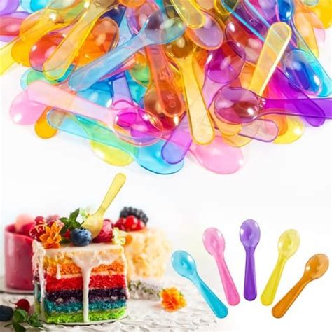 Amazon Com Mini Ice Cream Dessert Taster Spoons Multi Colors