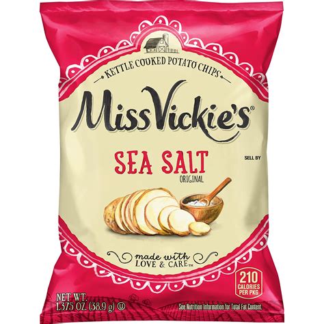 Amazon Com Miss Vickie S Kettle Cooked Potato Chips Sea Salt 1 375 Oz Pack Of 48