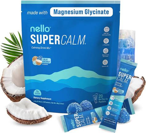 Amazon Com Nello Supercalm Powdered Drink Mix Blue Coconut L Amazon Com Nello Supercalm Powdered Drink Mix Blue Coconut L