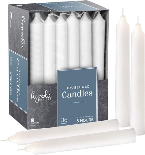Amazon Com Ohr Candles Classic Shabbos Candles Extra Long For Shabbat Dinner Tables Restaurants Ceremonies And Emergency 5 Hour Burn Time 36 Pack White Taper Candles Home Kitchen