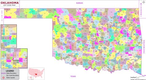 Amazon Com Oklahoma City Ok Zip Code Map Laminated Home Amp Kitchen