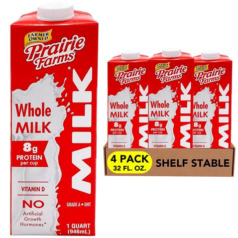 Amazon Com Prairie Farms Whole Milk Shelf Stable Boxed Uht Ultra