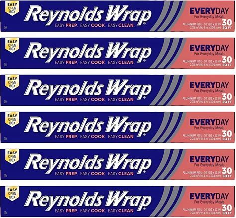 Amazon Com Reynolds Wrap Aluminum Foil 30 Sq Ft Pack Of 6 Health