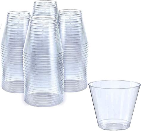 Amazon Com Small Clear Plastic Cups 5 Oz 200 Pack Hard Disposable Cup Wine And Plastic Cocktail Glasses Drinking And Party Punch Cups And Bulk Wedding Tumblers Health Household