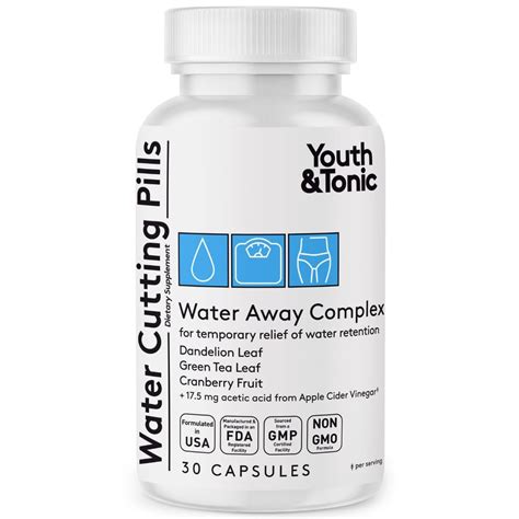 Amazon Com Youth Tonic Water Cutting Pills Natural Diuretic Complex For Temporary Water Gain Swelling Fluid Retention Puffiness Swollen Legs Ankles Arms Puffy Eyes For Men Women With 30 Capsules