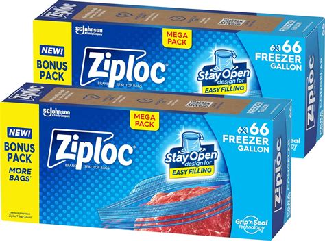 Amazon Com Ziploc Gallon Food Storage Freezer Bags 120Ct Total Stand Up Bottom Easy To Fill 30 Count 4 Pack Packaging May Vary Everything Else