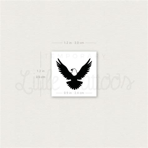 American Bald Eagle Temporary Tattoo Set Of 3 Little Tattoos