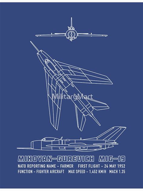 Amp Quot Mig 19 Russian Fighter Plane Blueprints Infographic Diagrams Amp Quot Sticker