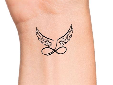 Angel Wings Infinity Temporary Tattoo Add Your Own Custom Words Angel Wings Infinity Temporary Tattoo Add Your Own Custom Words