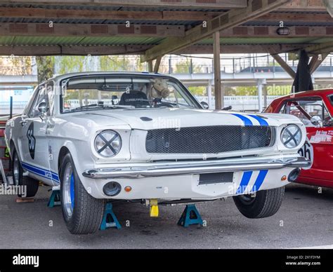 April 2024 Collection Of Ford Mustang Race Cars In The Paddock At The April 2024 Collection Of Ford Mustang Race Cars In The Paddock At The