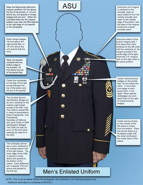 Army Dress Uniform Measurements Male Official Military Jacket Us Army Men S Asu Dress Blues Service