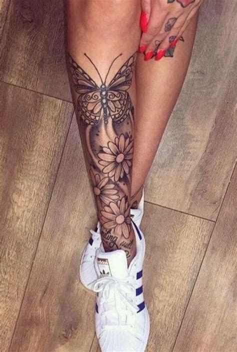 Attractive Back Of Leg Tattoos For Females Tattoo Style Trends