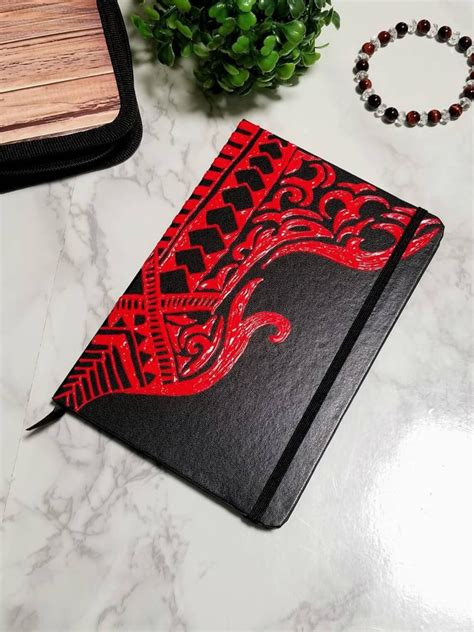Black And Red Personalized Notebook Customized Gift For Etsy Black And Red Personalized Notebook Customized Gift For Etsy
