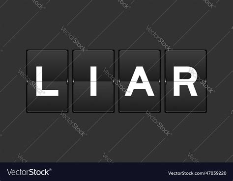 Black Color Analog Flip Board With Word Liar Vector Image Black Color Analog Flip Board With Word Liar Vector Image