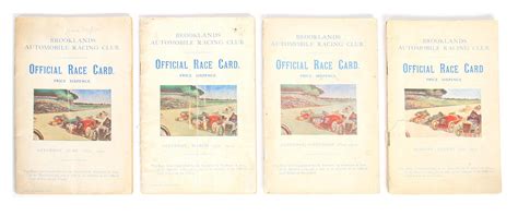 Bonhams Cars Four Brooklands Official Race Cards For 1910 1911 1912 1914 4