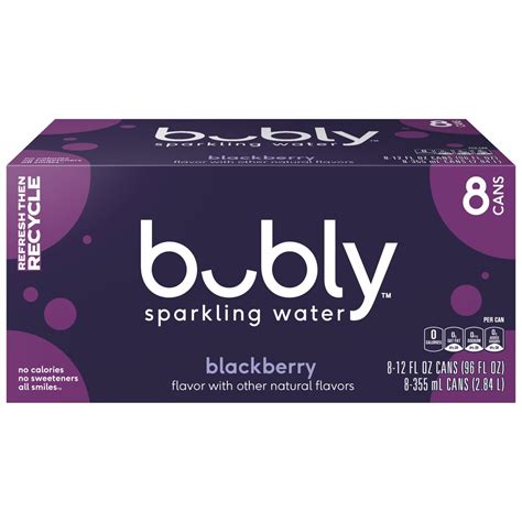 Bubly Sparkling Water Blackberry 12 Fl Oz 8 Count Fairway